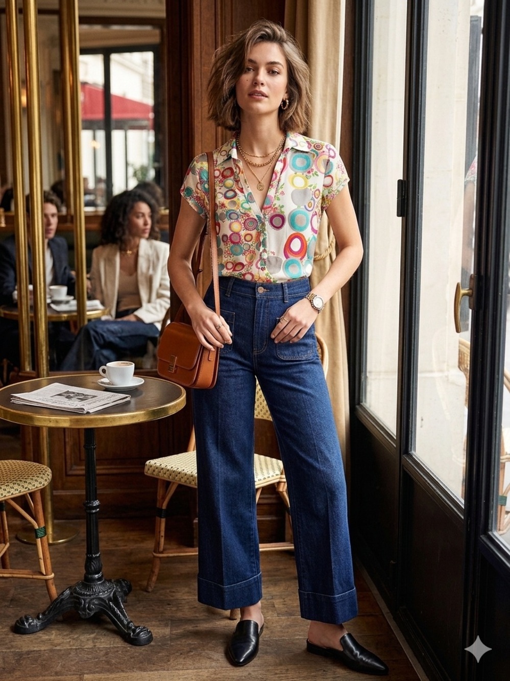 Desigual Multicolor Circular Print Button-Down Shirt